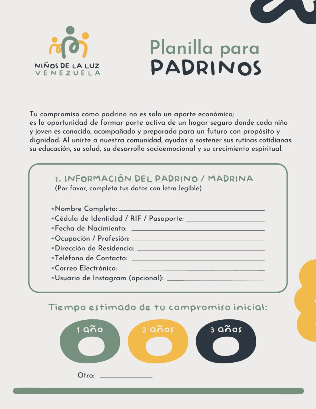 Planilla de Padrinos p.1